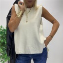 gilet con scollo tondo e spacchi laterali nives